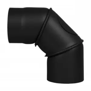 Rauchrohrbögen 150 mm schwarz 0-90° einstellbar Lagerware