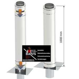 Schornsteinerhöhung Kopfverlängerung Edelstahlschornstein 150mm 1000mm