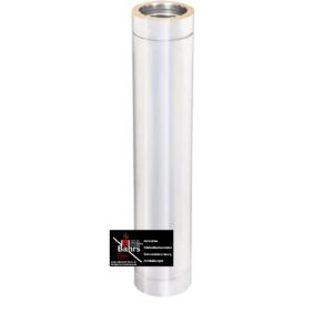 1m Längenelement Edelstahlschornstein Doppelwandig 150mm