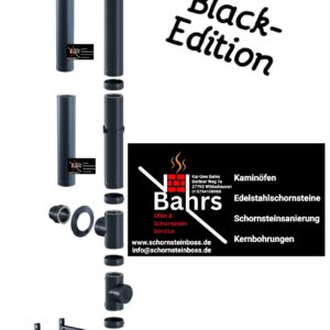 DW 150 doppelwandiger Edelstahlschornstein 150mm schwarz- matt pulverbeschichtet