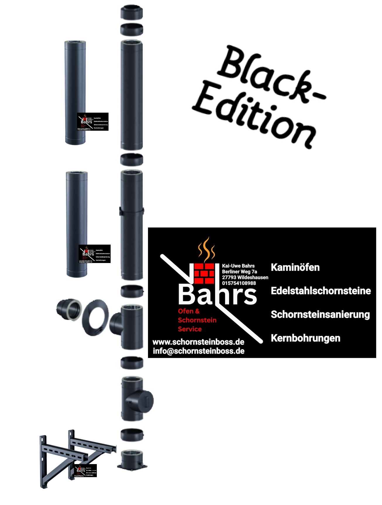 Edelstahl Schornstein Anschlussfutter 150mm - Übergang Für Kaminofen