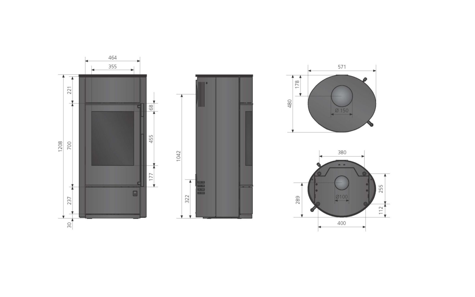 Oranier Polar Neo pureBLACK W+Panoramascheibe Sonderedition 6,5kW Moderner Holzofen kaufen Lagerware – Bild 4