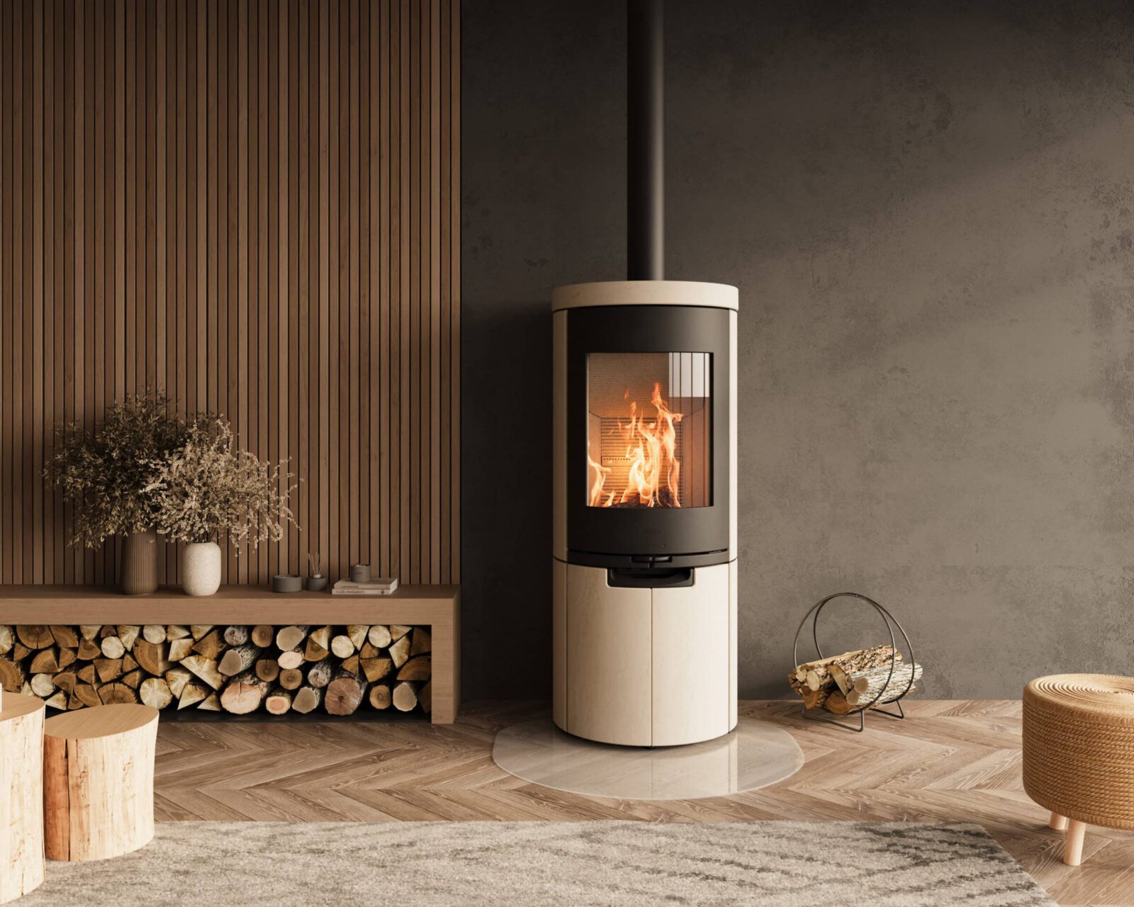Heta Scan-Line 910 Kaminofen – Modern, Eleganz & Effizienz für Ihr Zuhause Specksteinofen Panoramascheibe Greywood – Bild 2